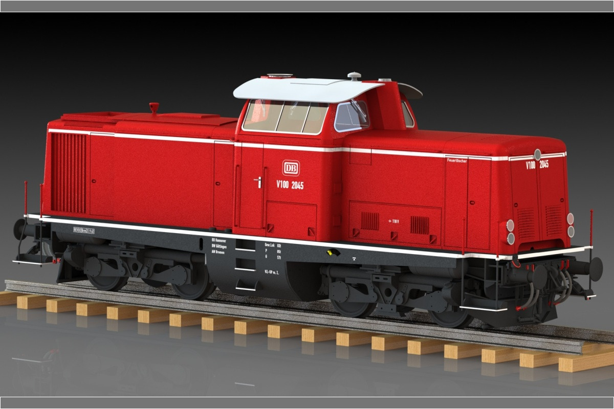 Gerendertes 3D-CAD Modell meiner V100