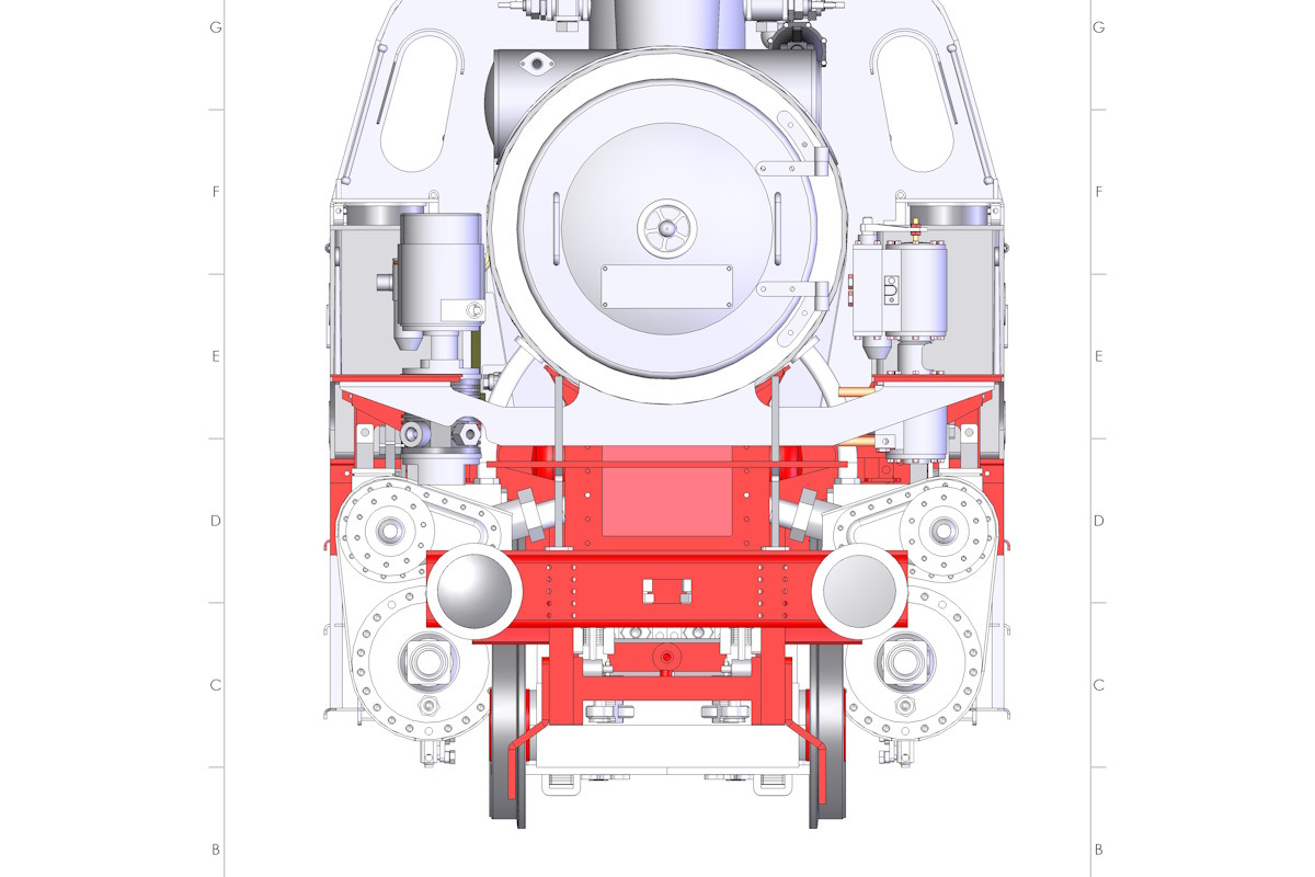 Frontansicht des CAD Modells der BR 64